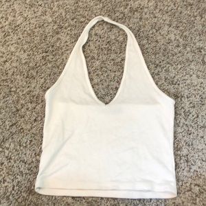 Brandy Melville White halter crop top
